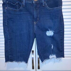 Levi's Blue Distressed Jean Shorts